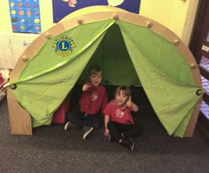 Children at Acornwood Pre-School enjoying the Den