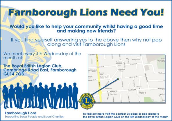 Farnborough Lions need you