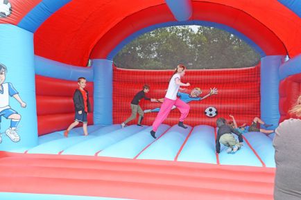 Action on the bouncy Castle at Funfest